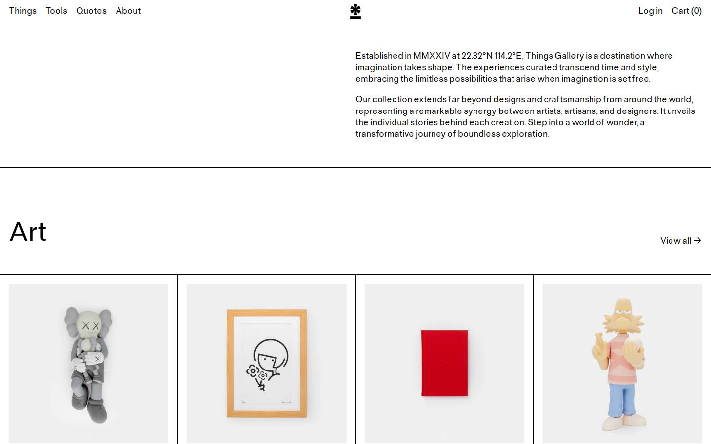 things.gallery homepage screenshot