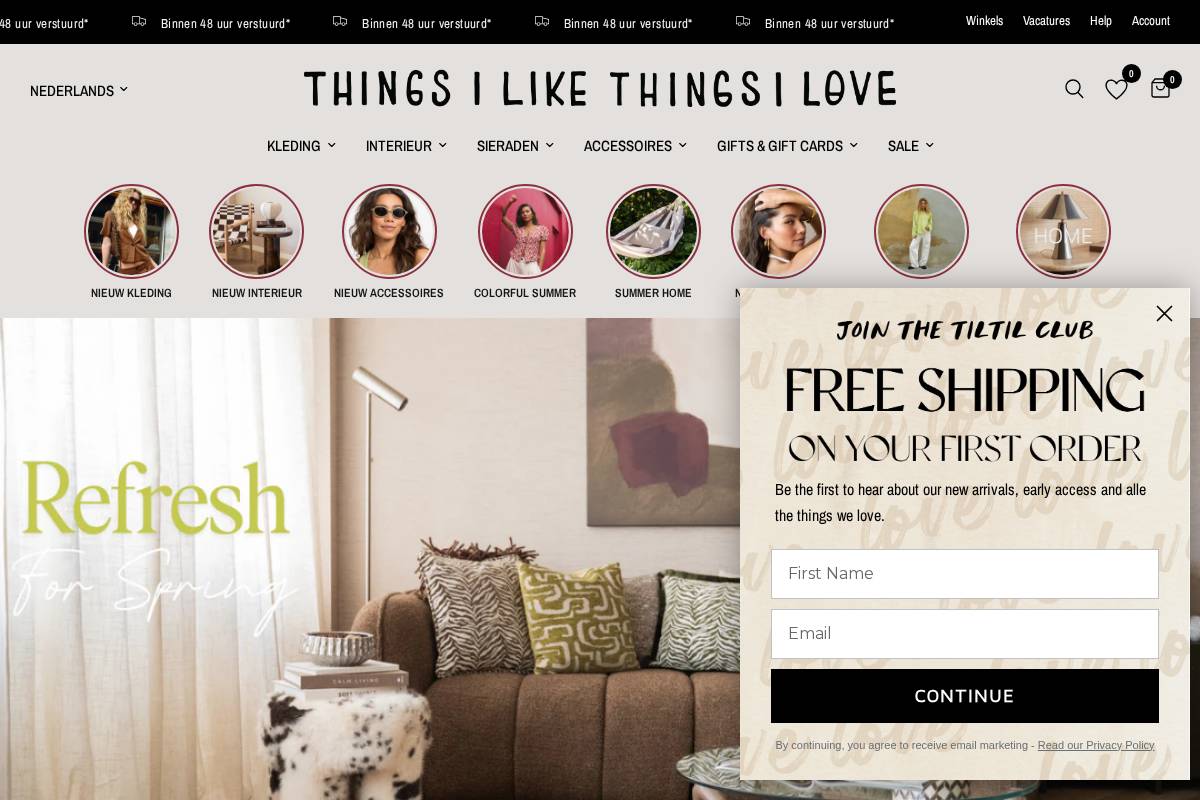 Things I Like Things I Love homepage screenshot