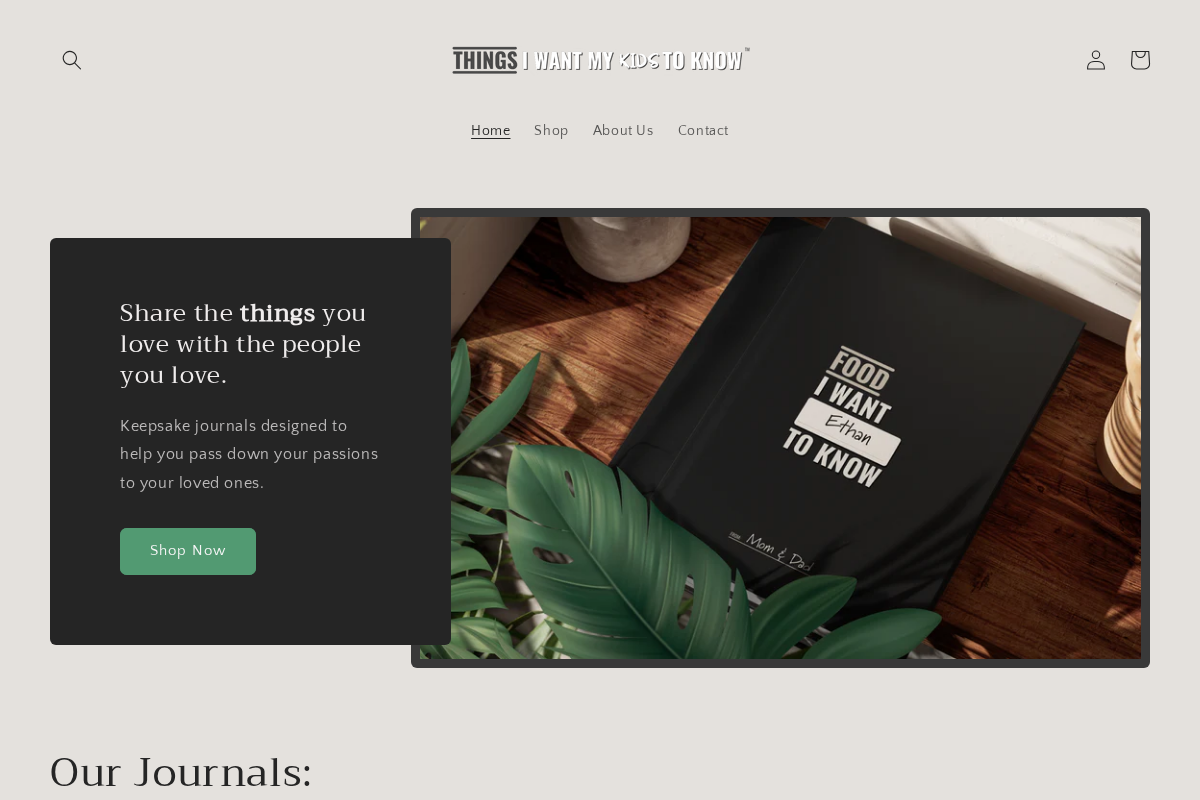 thingsiwantmykidstoknow.com homepage screenshot