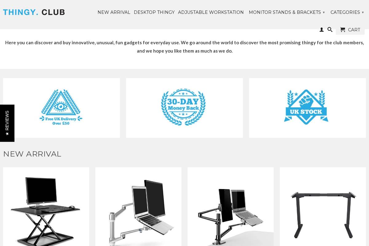 Thingy Club homepage screenshot