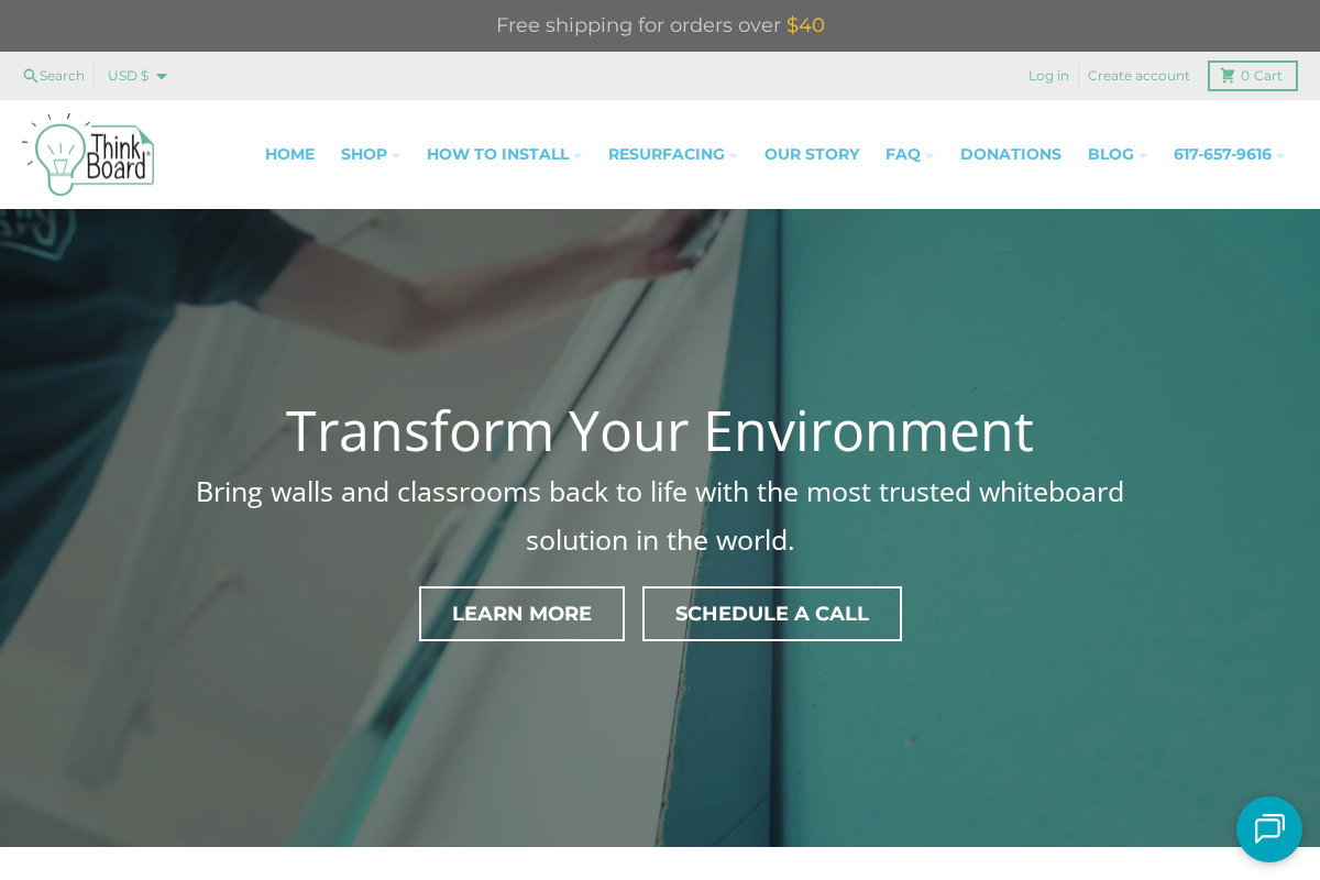 Think Board homepage screenshot