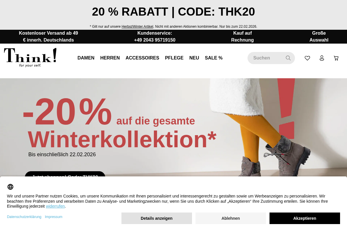think-schuhe-online.de homepage screenshot