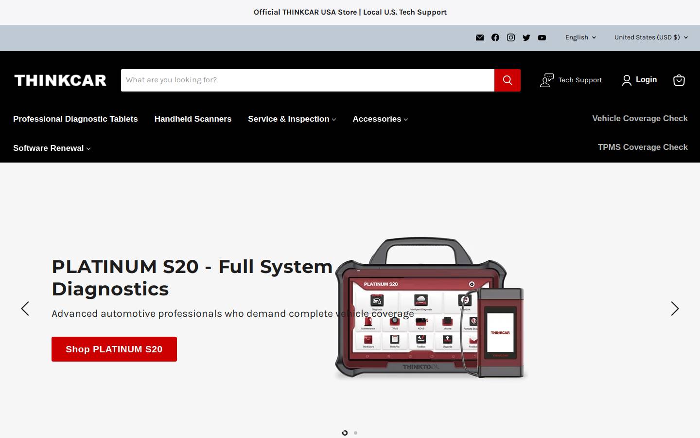 Thinkcarus homepage screenshot