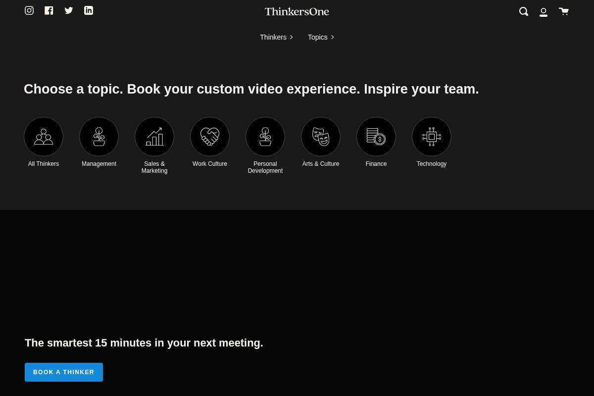 ThinkersOne homepage screenshot