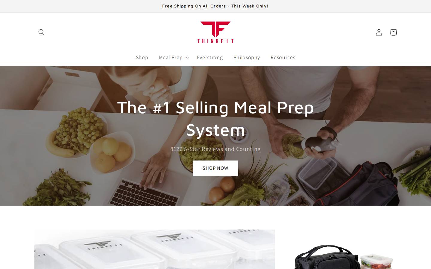 thinkfitlivefit.com homepage screenshot