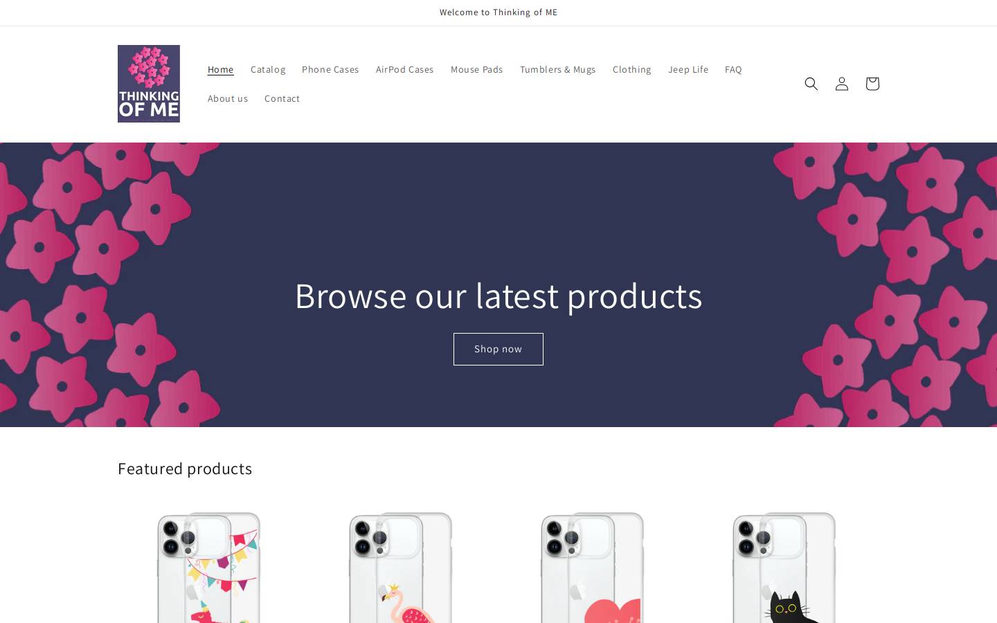 thinkingofme.com homepage screenshot