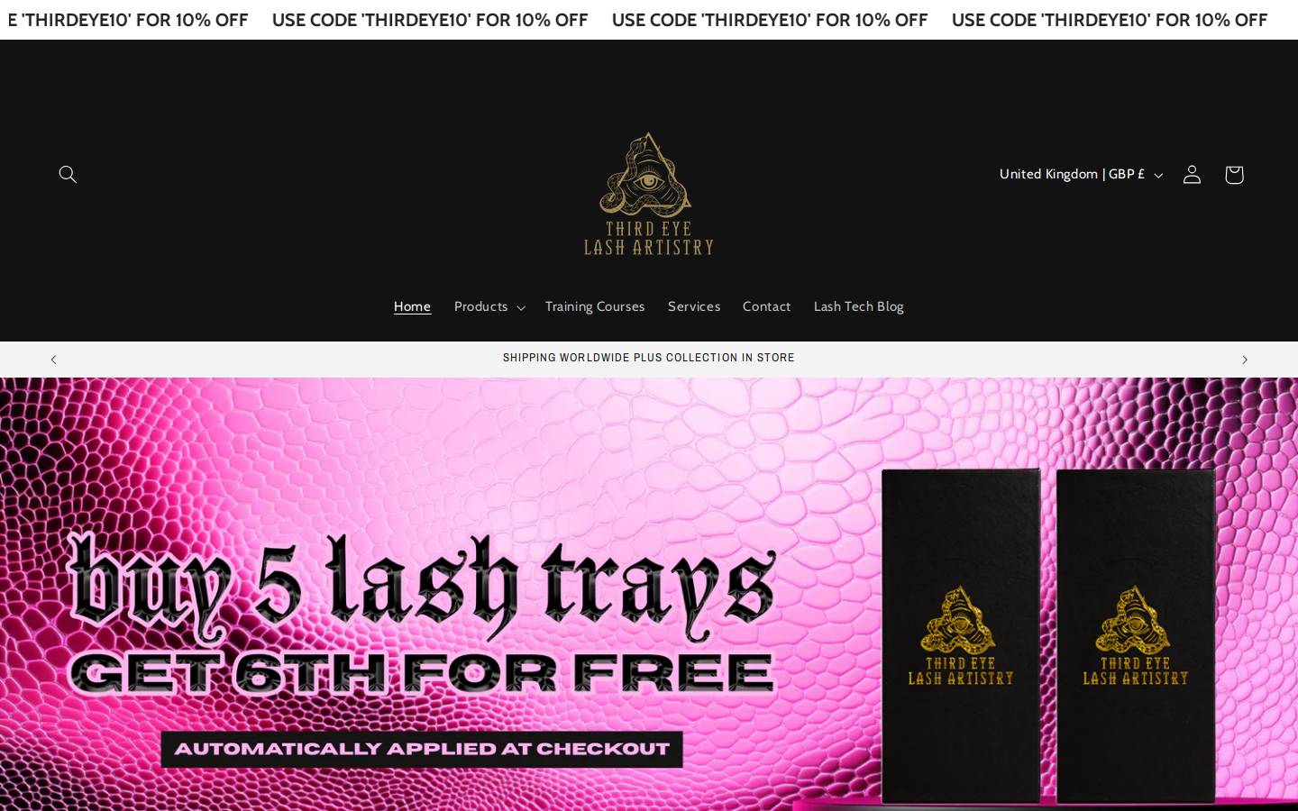 thirdeyelashartistry.com homepage screenshot