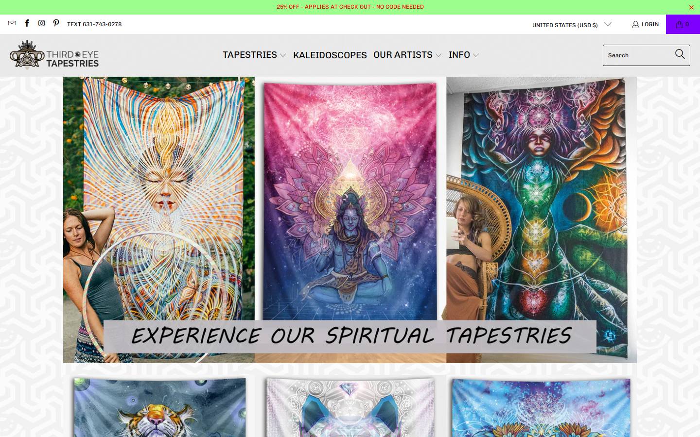 thirdeyetapestry.com homepage screenshot