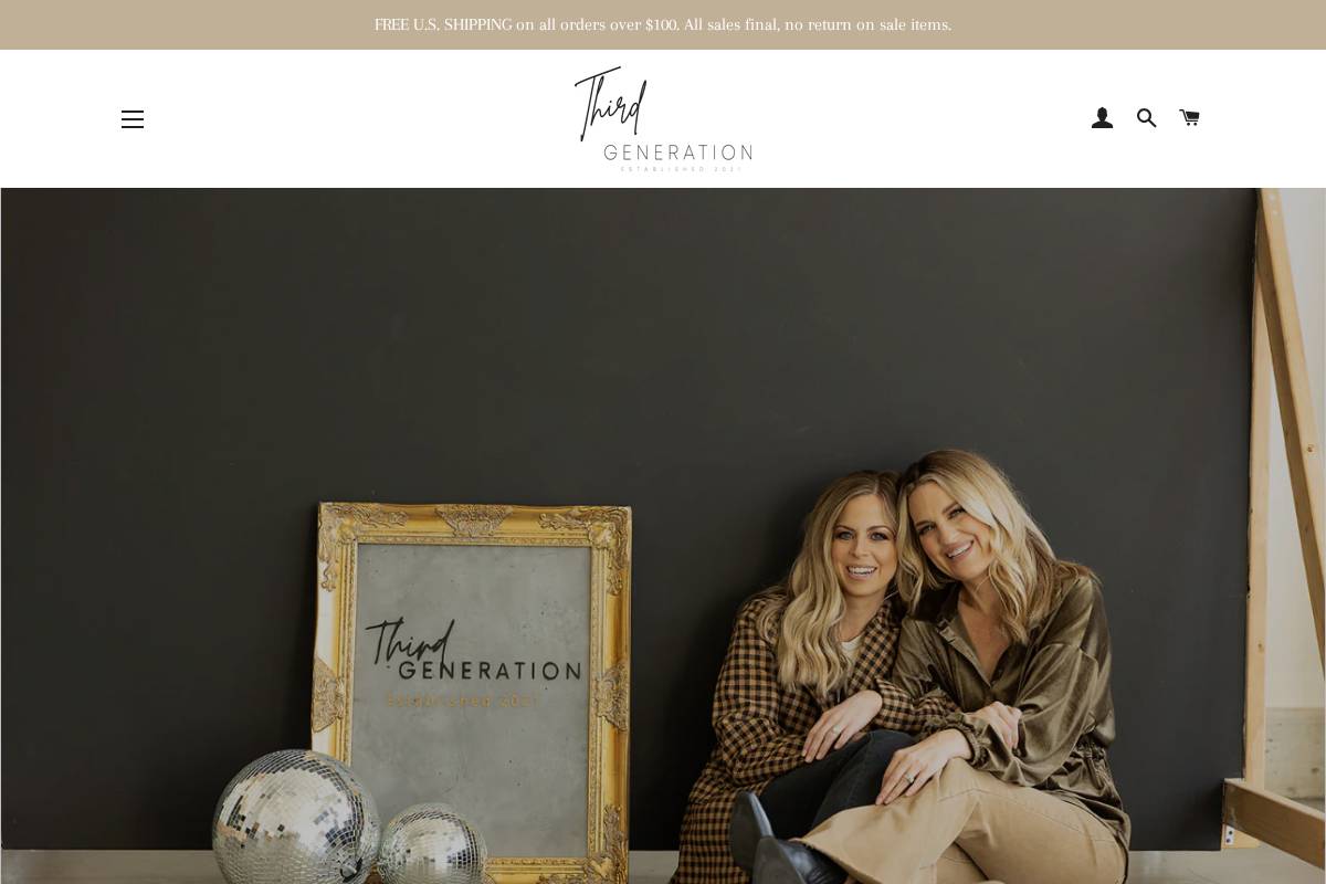 thirdgenerationshop.com homepage screenshot