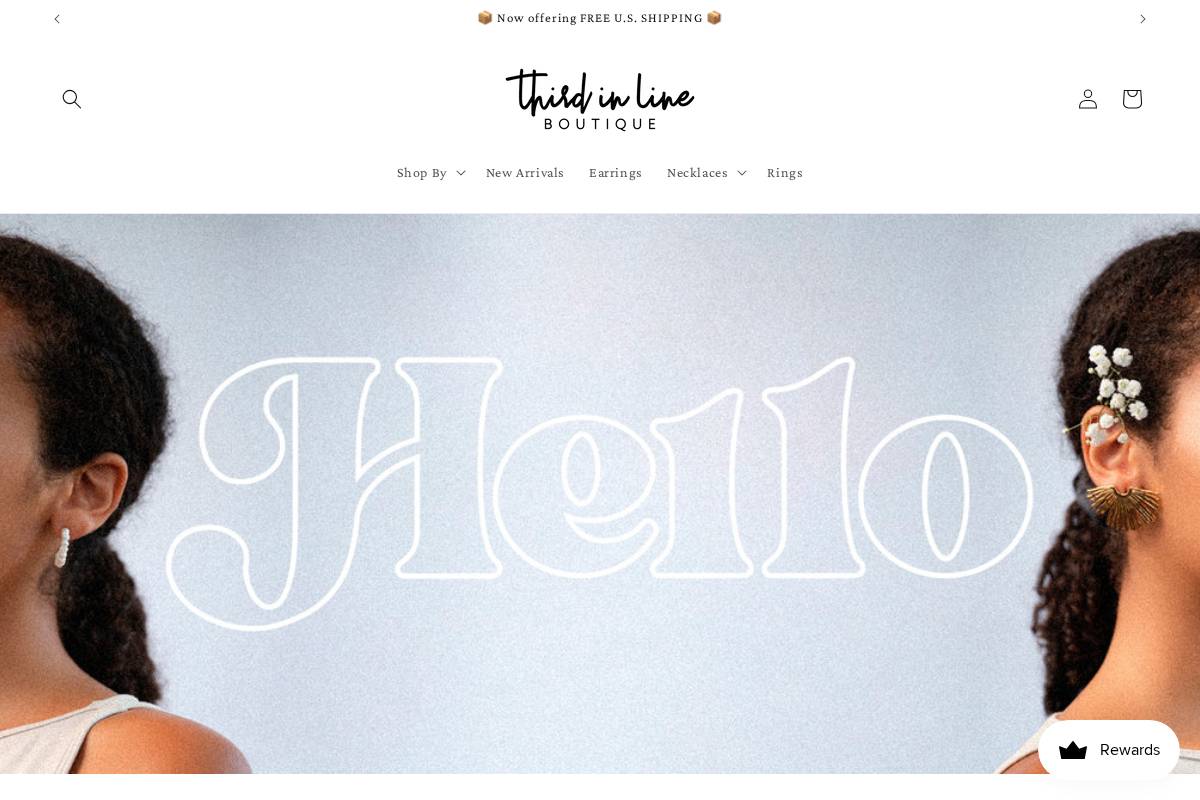 thirdinlineboutique.com homepage screenshot