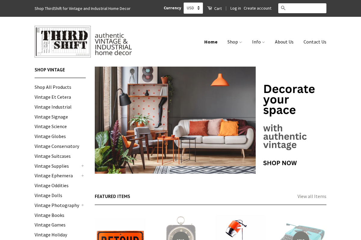 thirdshiftvintage.com homepage screenshot