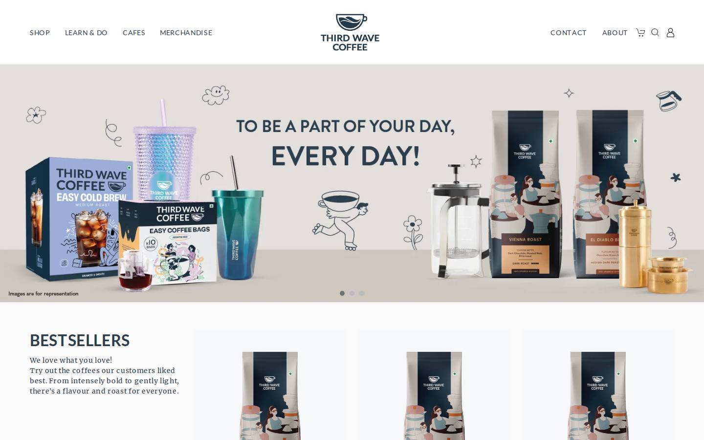 thirdwavecoffee.in homepage screenshot