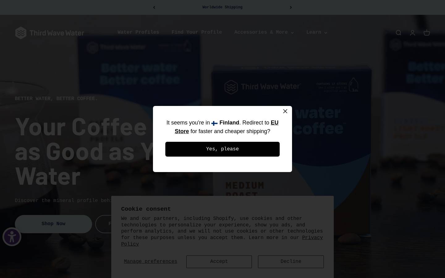 thirdwavewater.com homepage screenshot