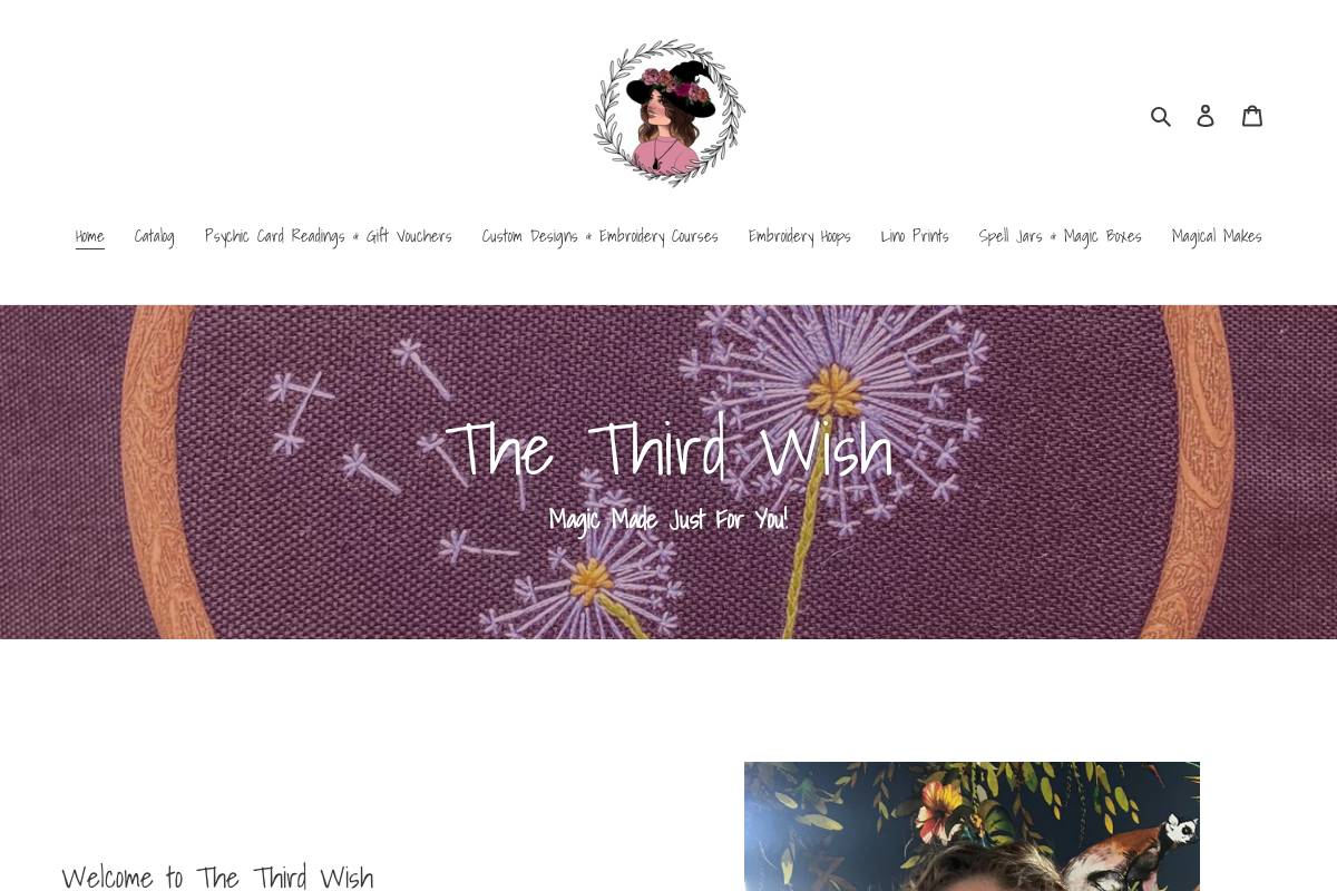 The Third Wish Shop homepage screenshot
