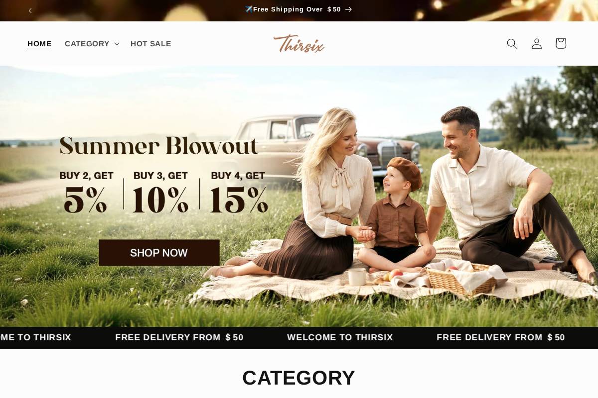 Thirsix homepage screenshot