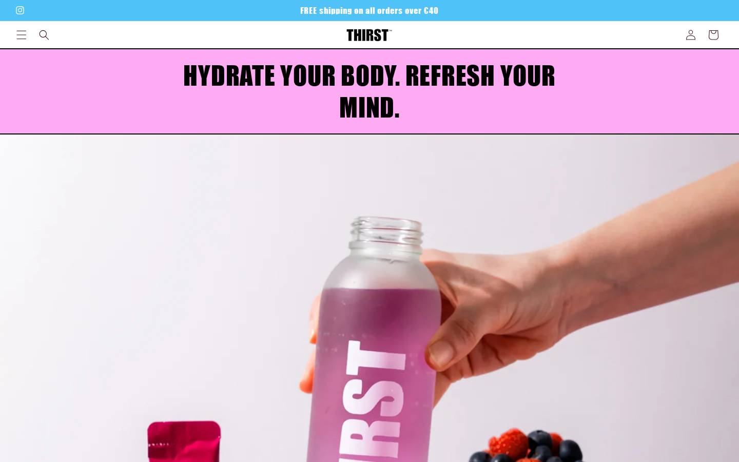 Thirstlife homepage screenshot