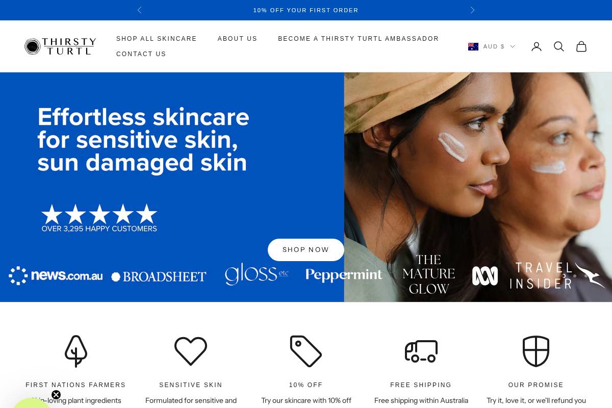 thirstyturtl.com homepage screenshot