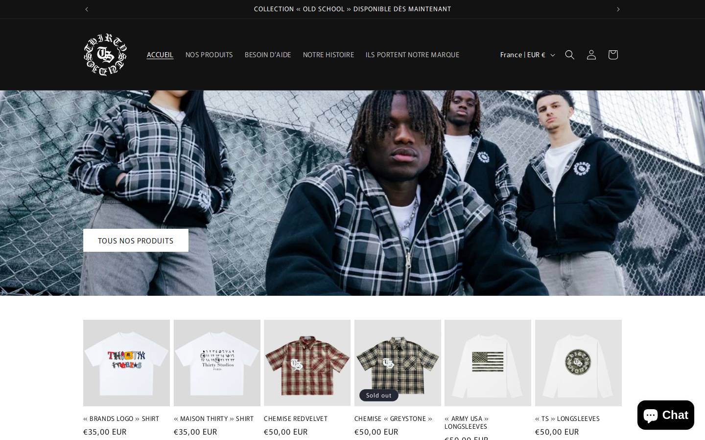 Thirty30 homepage screenshot