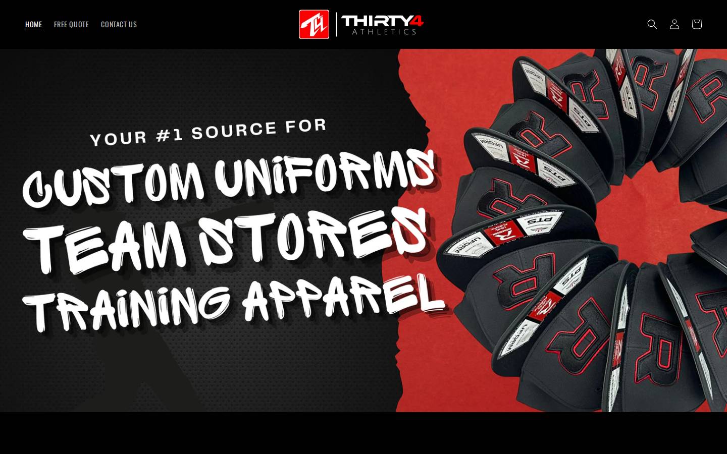 thirty4apparel.com homepage screenshot