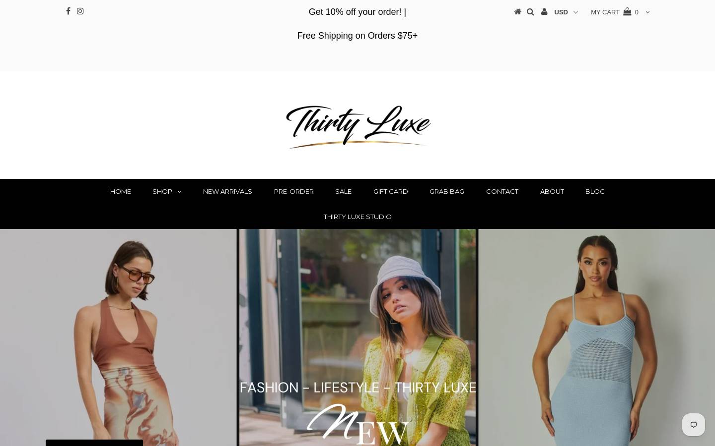 thirtyluxe.com homepage screenshot