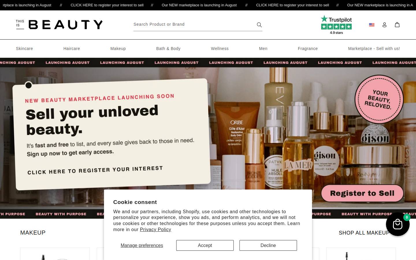 This is Beauty homepage screenshot