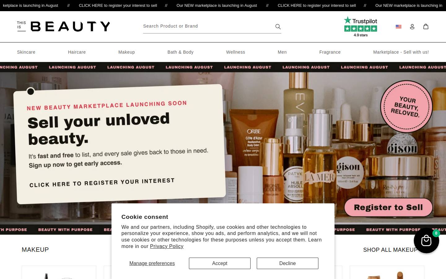 This is Beauty homepage screenshot