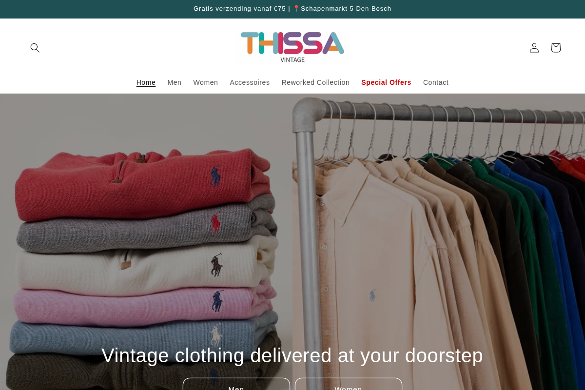 Thissa Vintage homepage screenshot