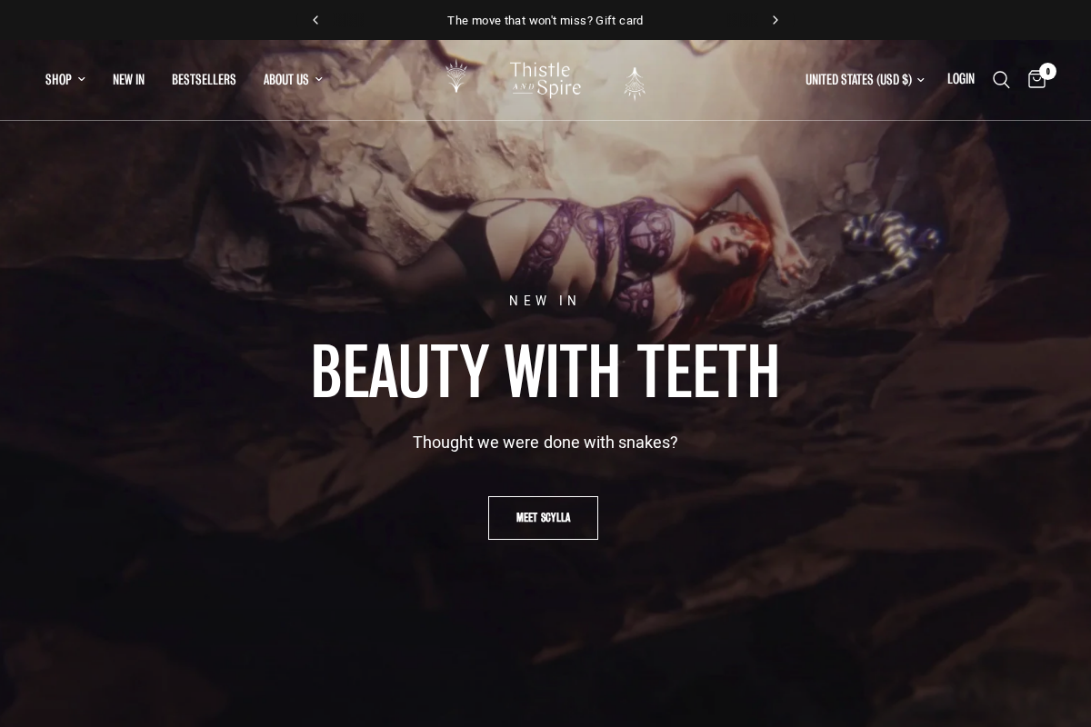 Thistle & Spire homepage screenshot