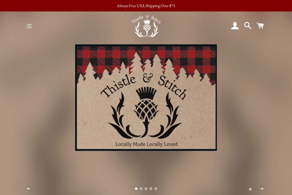 thistleandstitch.com homepage screenshot
