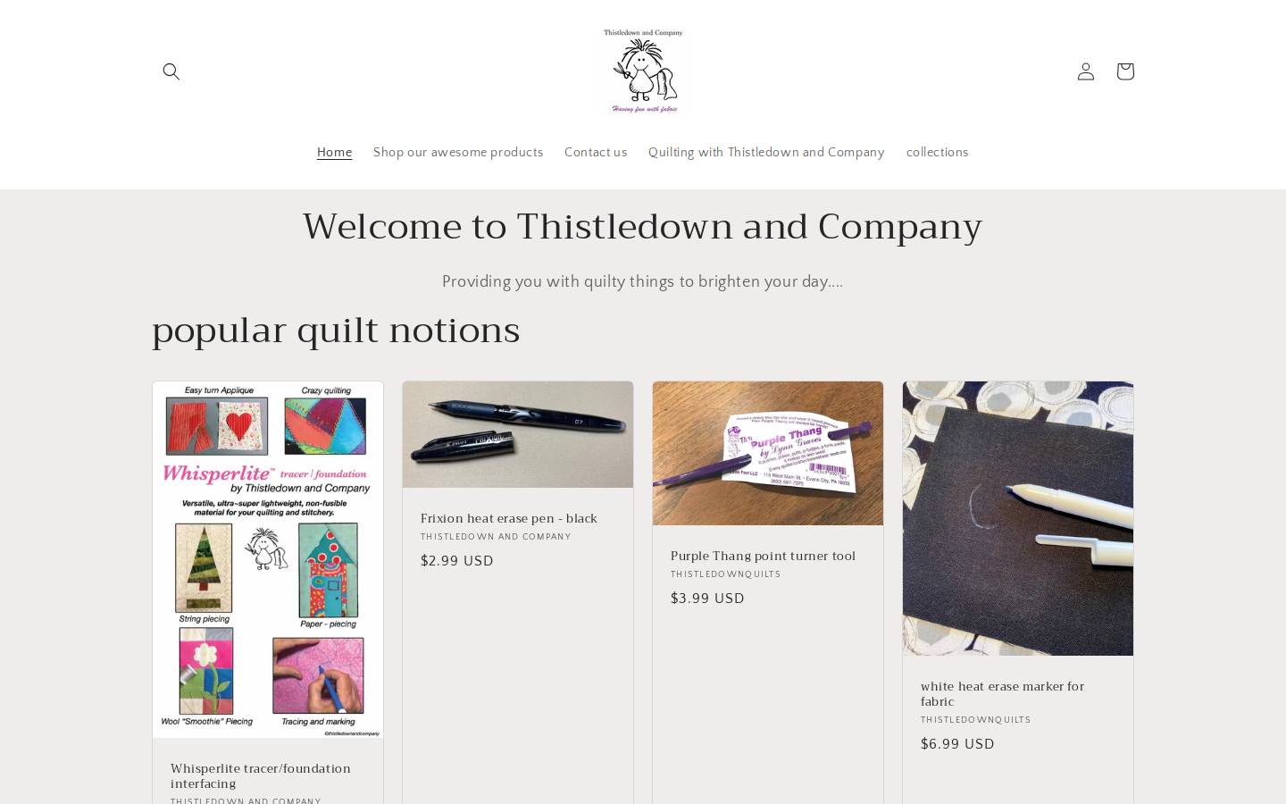 thistledownandcompany.com homepage screenshot