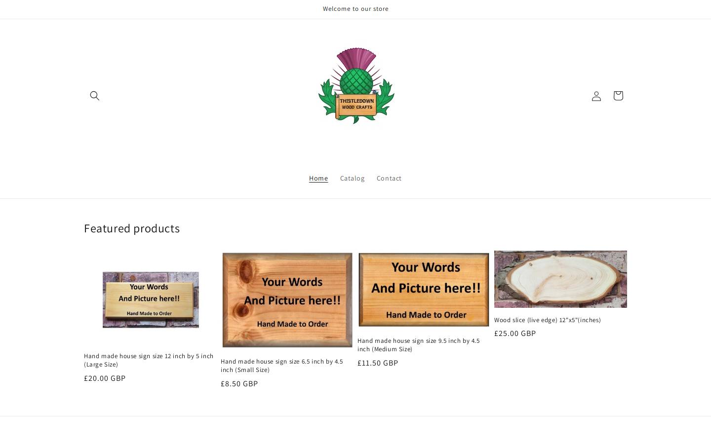 thistledownwoodcraft.com homepage screenshot