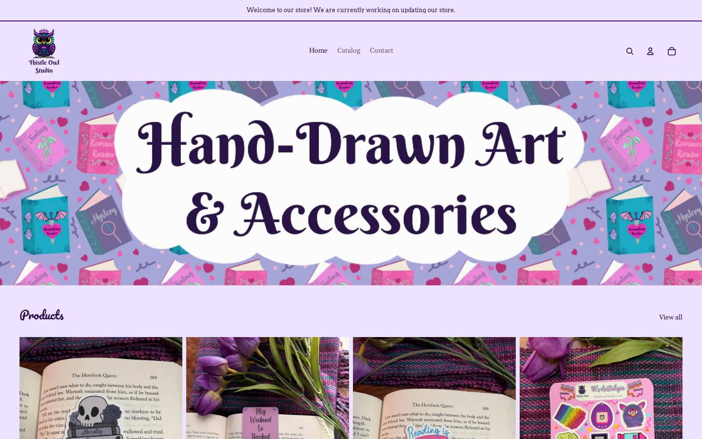 thistleowlstudio.com homepage screenshot