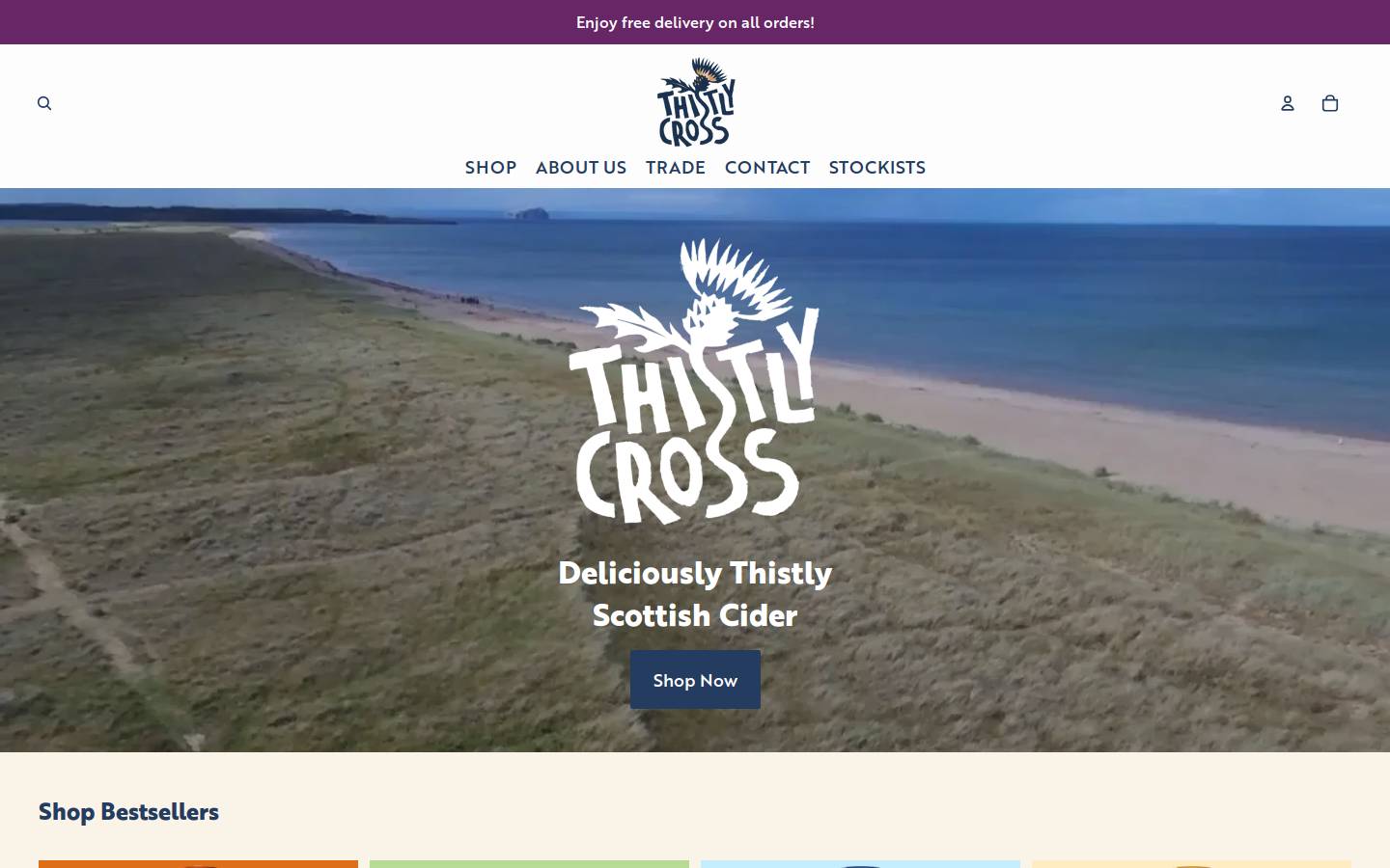 Thistlycrosscider homepage screenshot