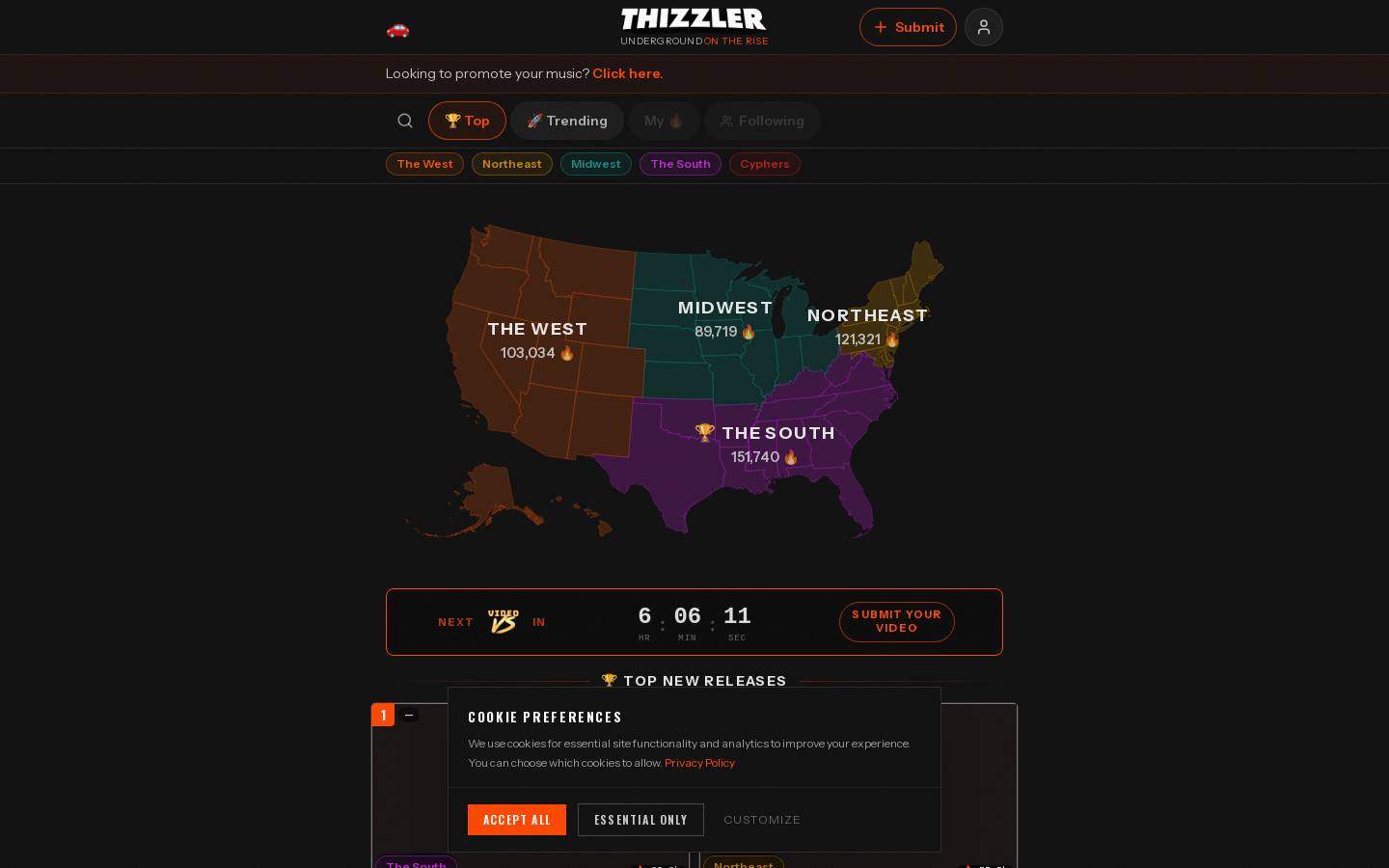 thizzler.com homepage screenshot