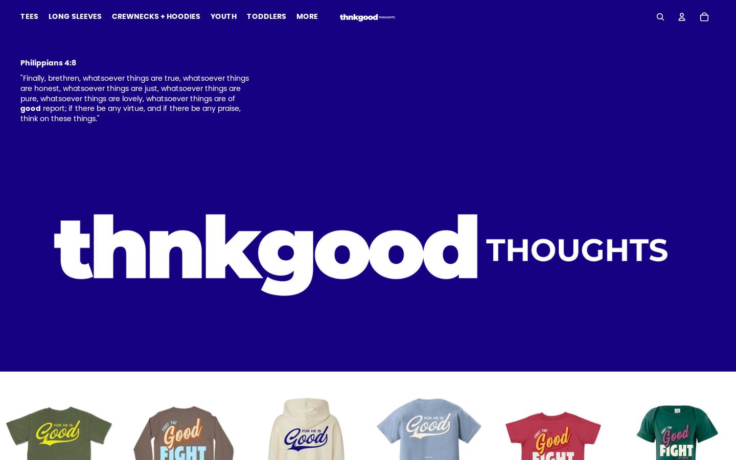 thnkgoodthoughts.com homepage screenshot