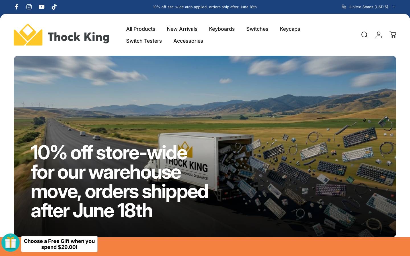 thockking.com homepage screenshot