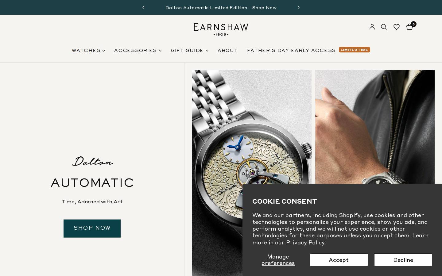 Thomas Earnshaw homepage screenshot