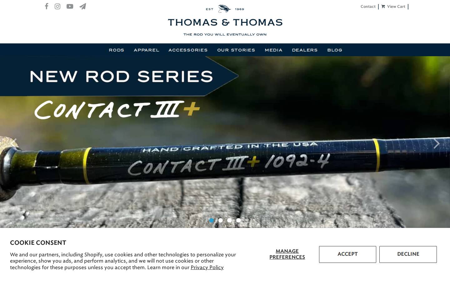 Thomas & Thomas Rodmakers, Inc. homepage screenshot