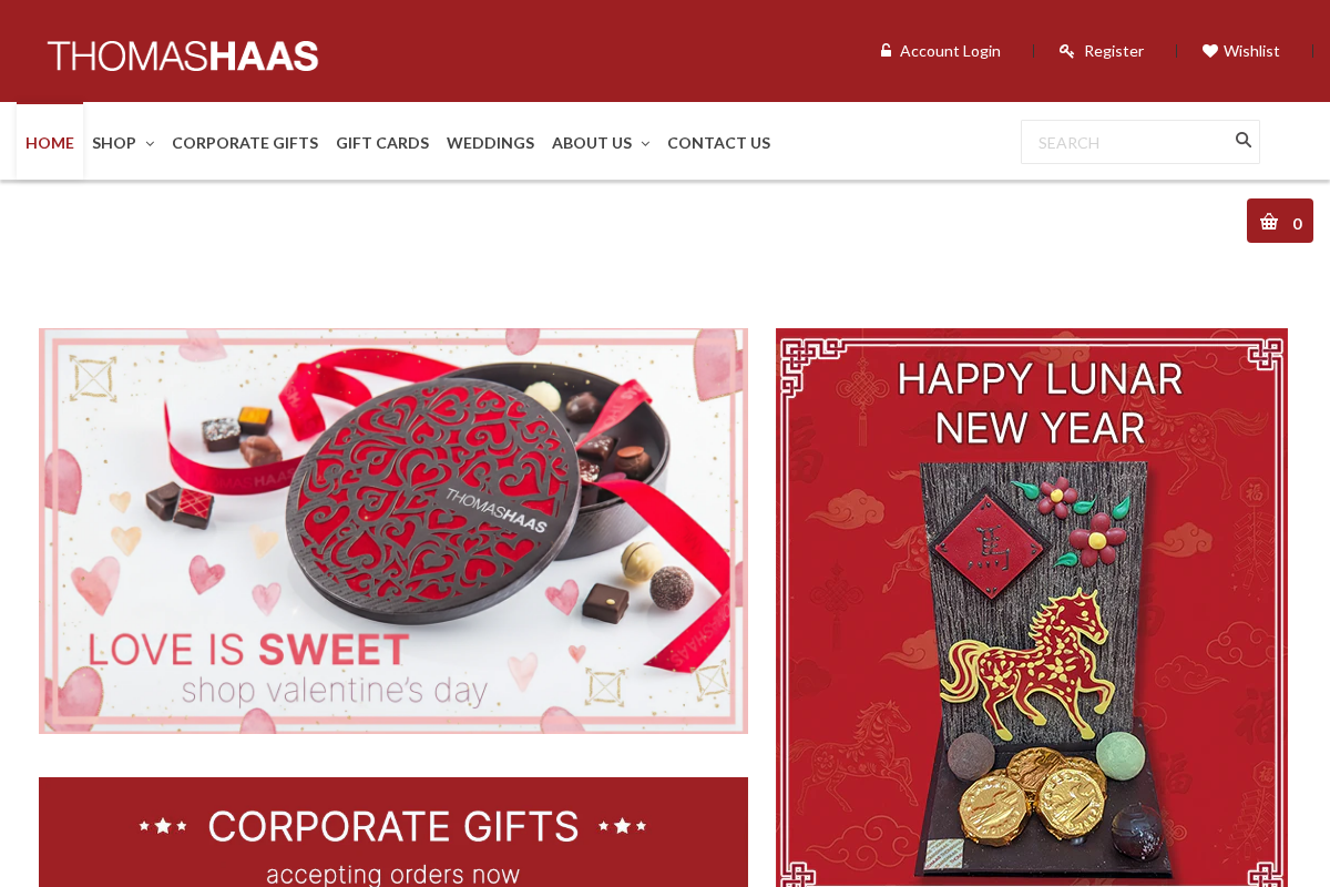 Thomas Haas Chocolates homepage screenshot