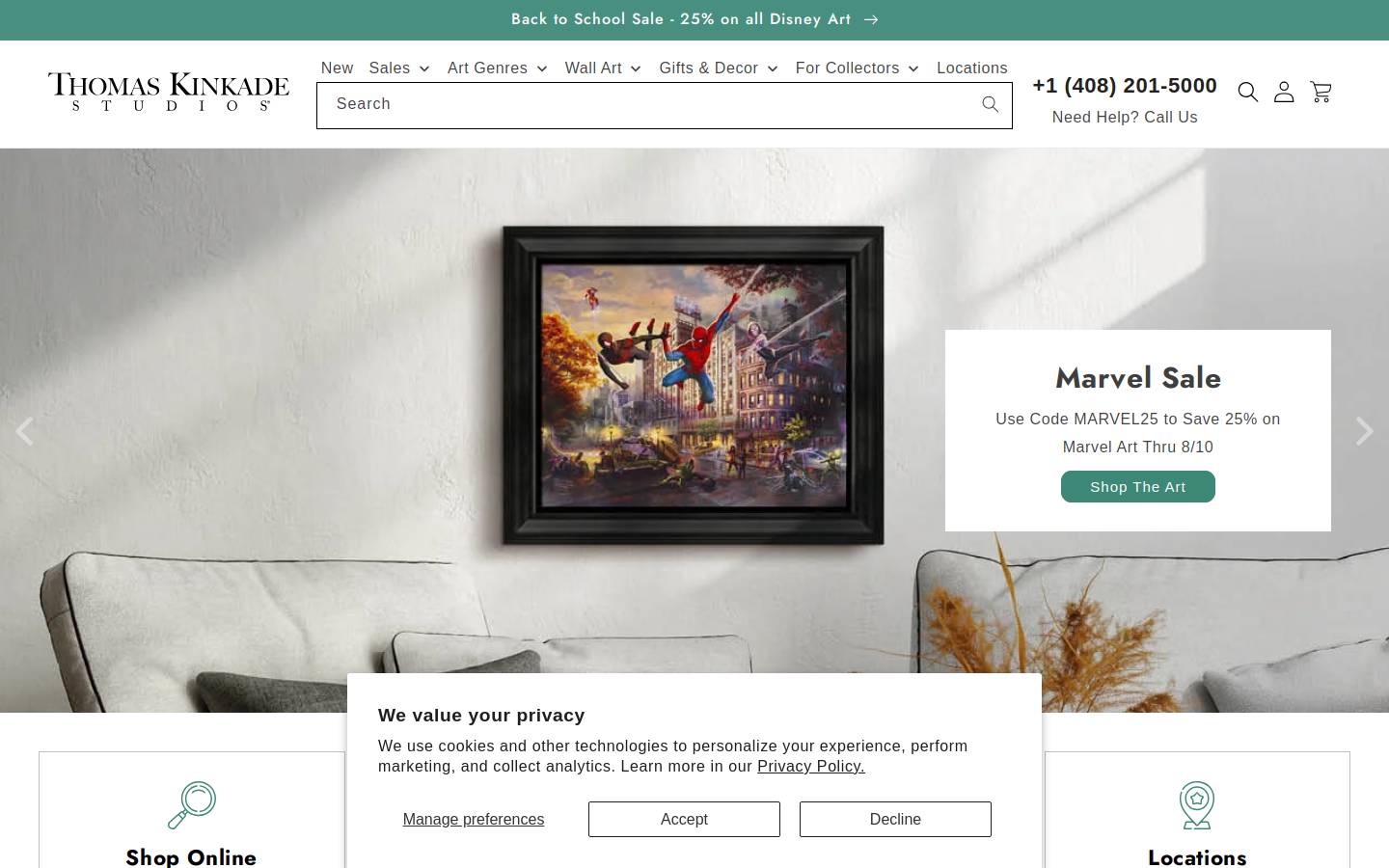 Thomas Kinkade Studios homepage screenshot