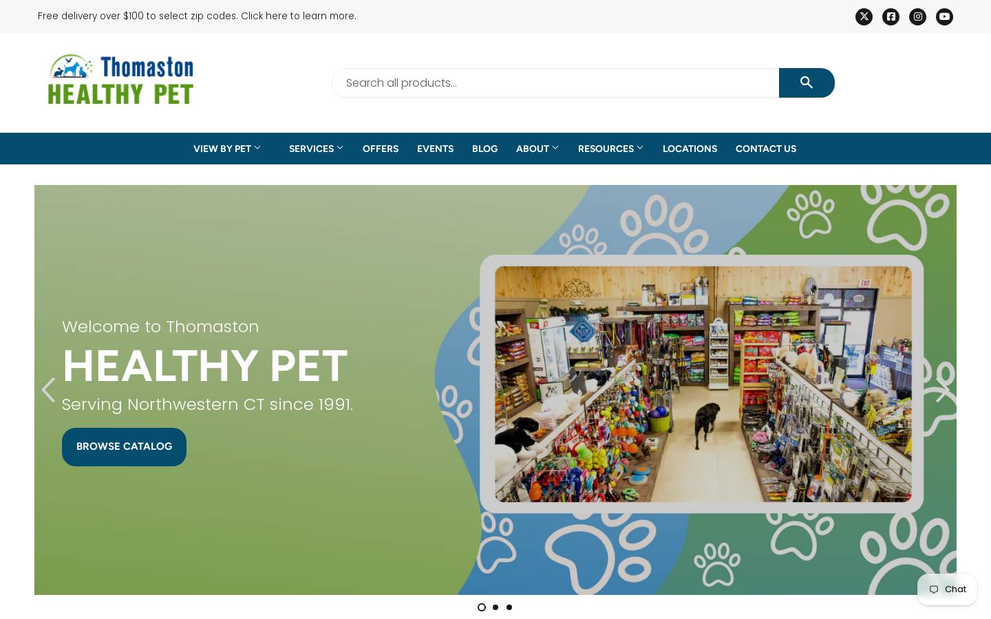 thomastonhealthypet.com homepage screenshot