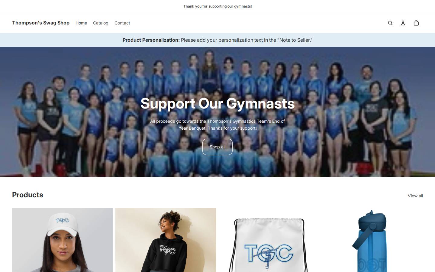 thompsonsswagshop.com homepage screenshot