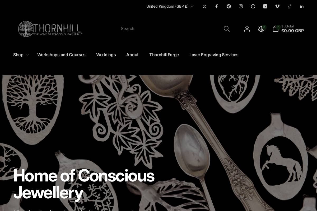 thornhilljewellery.com homepage screenshot