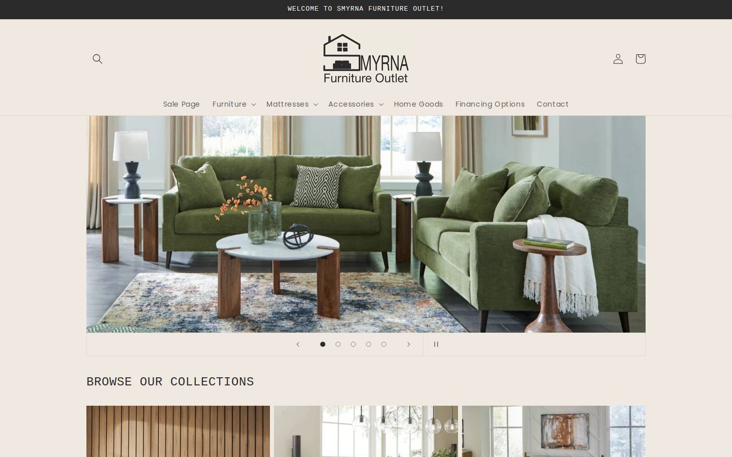 thornhillsmyrnafurniture.com homepage screenshot