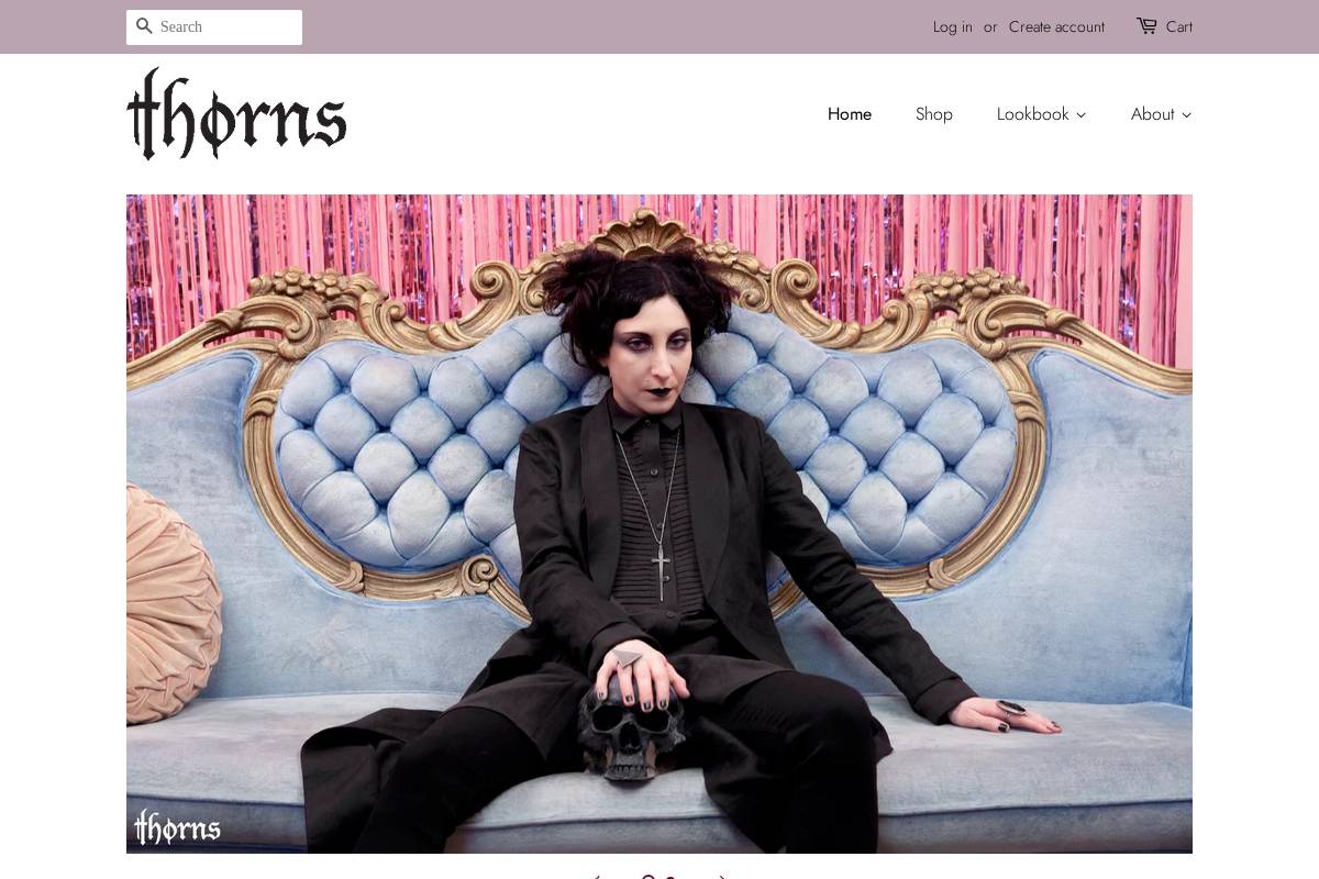 thornsclothing.com homepage screenshot