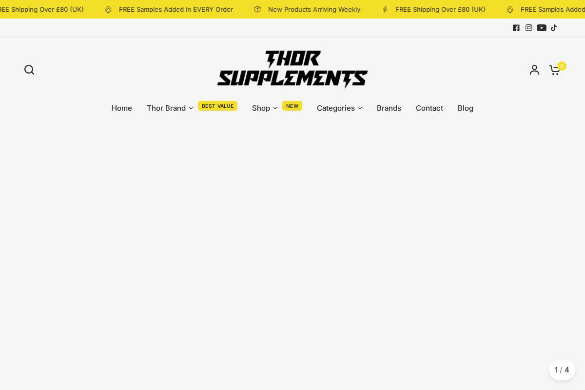 Thorsupplements homepage screenshot