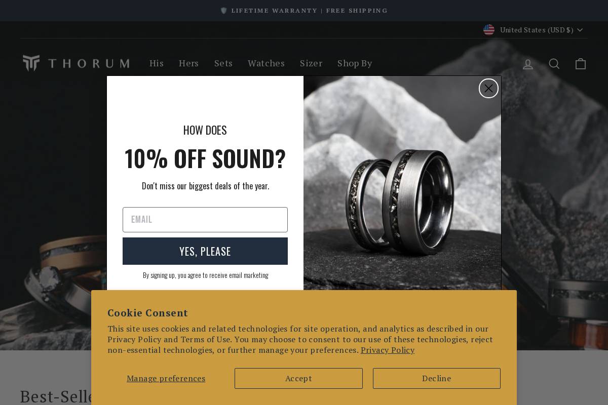 Thorum homepage screenshot
