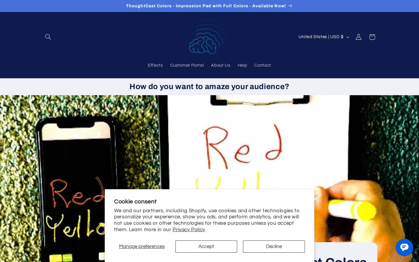 thoughtcastmagic.com homepage screenshot