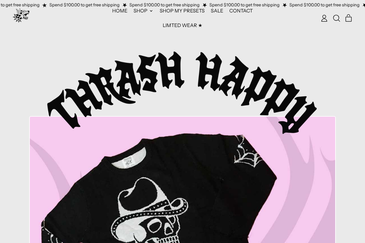 Thrash Happy homepage screenshot