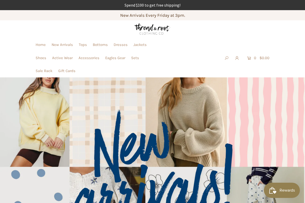 Thread & Root Clothing Co. homepage screenshot